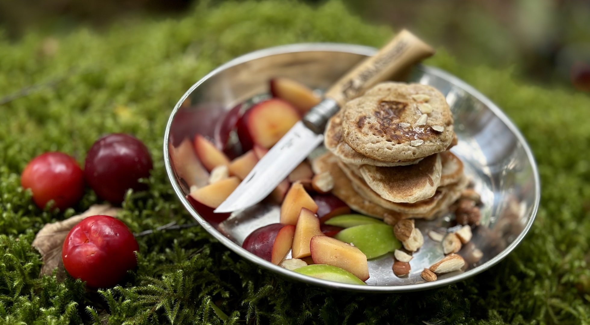 Fluffy Pancake Mountain (cooked outdoors with Georgia)