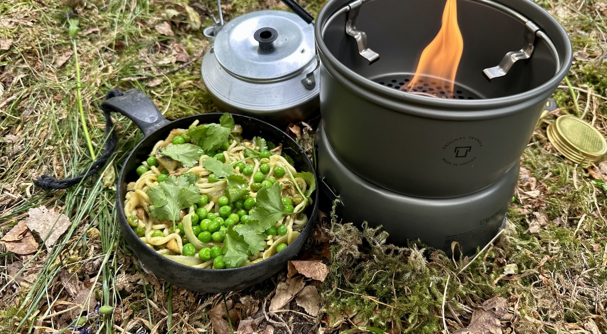 Noodly Forest Curry (cooked outdoors with Georgia)